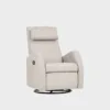 Mekanismituoli_F-10_72x83_Das05Sand_Finsoffat F-10 recliner-mekanismituoli verhoiltuna vaaleanruskealla kankaalla ja keinumekanismilla, tuotekuva viistosti kuvattuna.