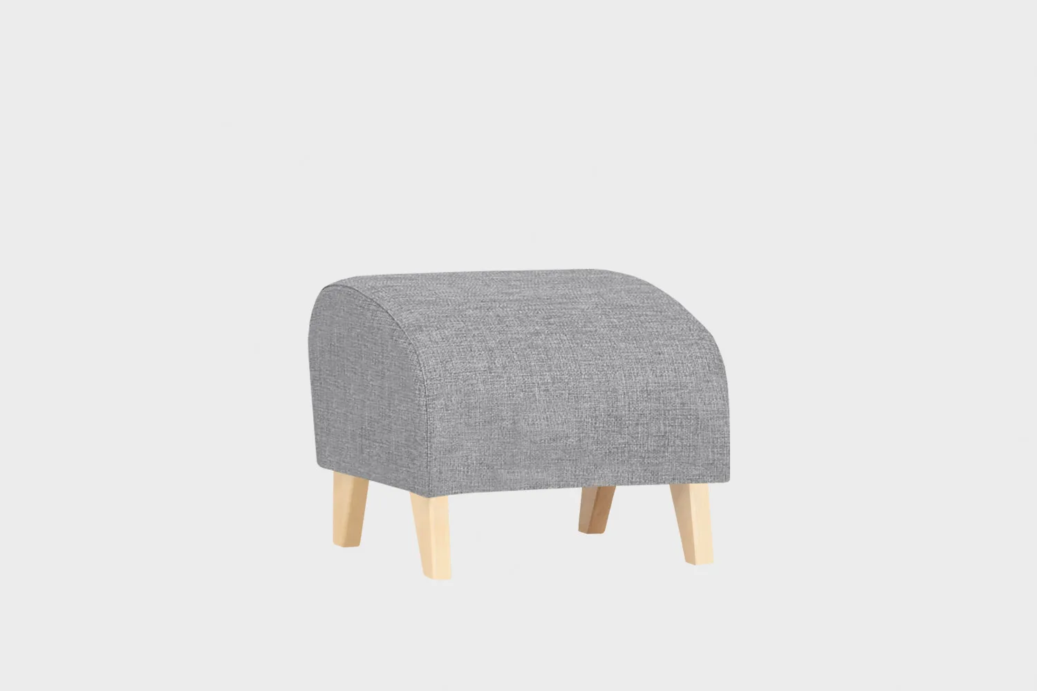 Rahi-Anna-47x47-Das51Grey-Koivu-Finsoffat Jalkarahi verhoiltuna harmaalla kankaalla ja koivunväriset jalat.