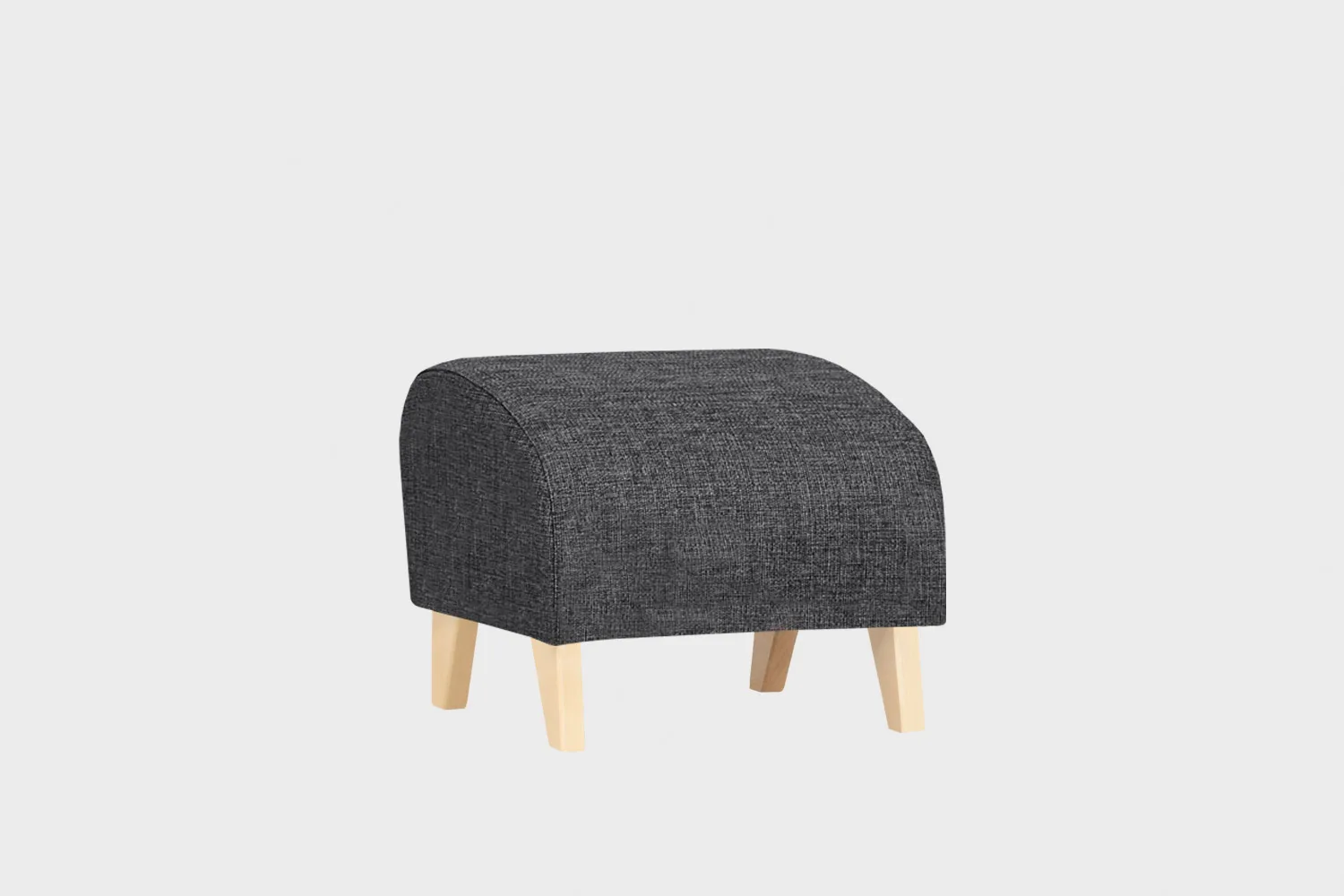 Rahi-Anna-47x47-Das52DarkGrey-Koivu-Finsoffat Jalkarahi verhoiltuna tummanharmaalla kankaalla ja koivunväriset jalat.